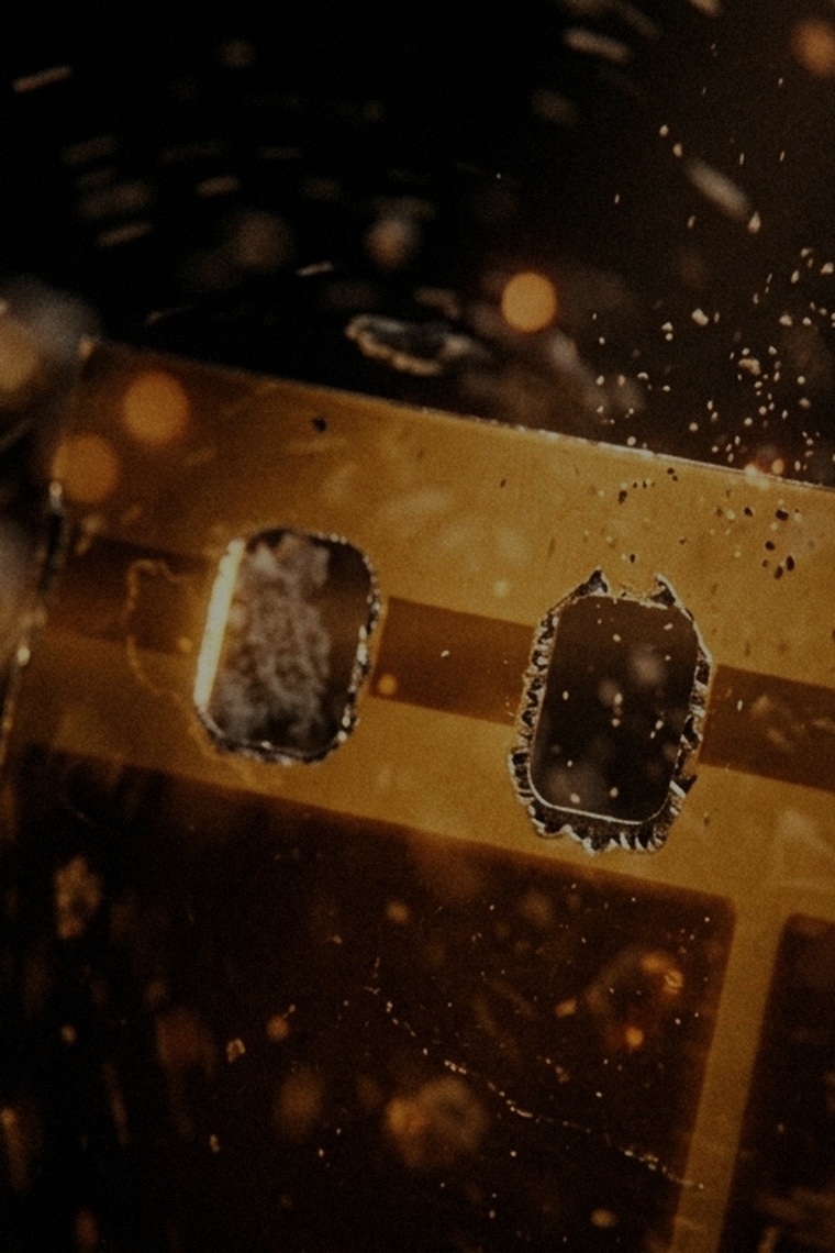 Der Los-Topf : une bande de film dorée dans les étincelles